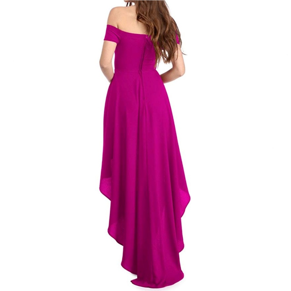 Women Off Shoulder High Low Maxi Party Dress - Picture 4 of 4
